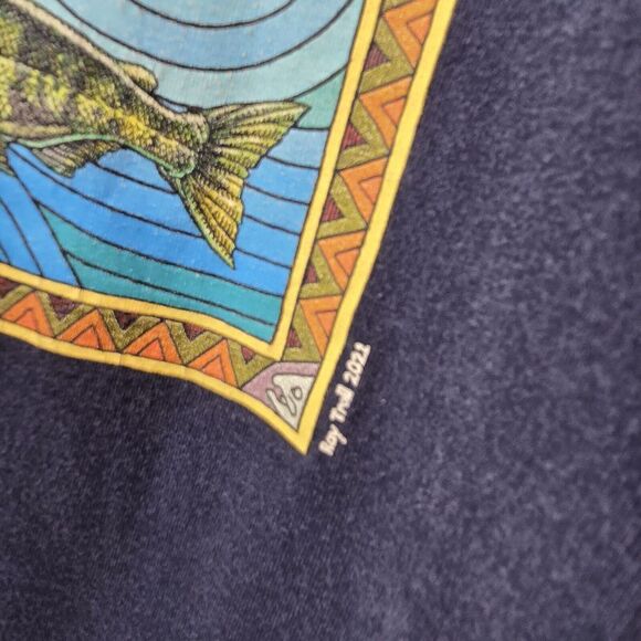 Roy Troll T Shirt Mens XL Blue Salmon Long May You Run Crew Neck Tee T 2021 - Picture 7 of 11